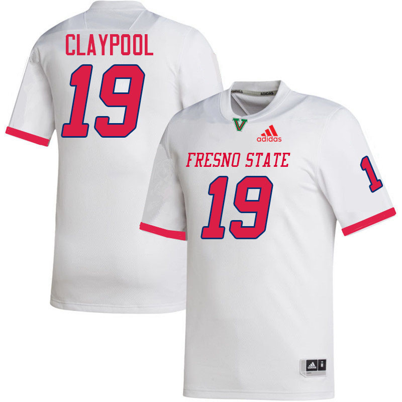 Fresno State Bulldogs #19 Finn Claypool College Football Jerseys,Uniforms-White